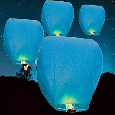 A Liittle Tree- 20 Eco-friendly Chinese Flying Sky Lanterns (Blue) Cover