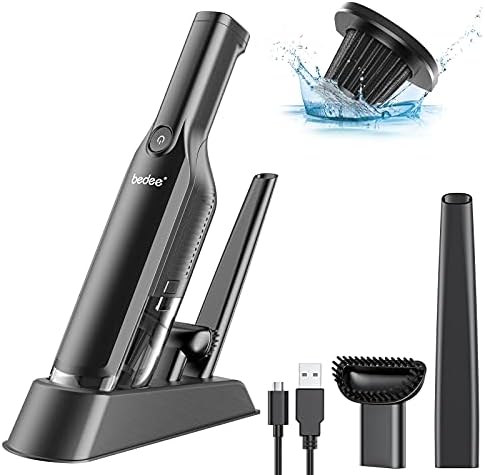 bedee Cordless Handheld Vacuum Cleaner, 12000Pa Powerful Suction Car Vacuum Cleaner with 100W Brushless Motor, USB-C Fast Charging, up to 30 Mins, Portable Handheld Vacuum Cordless for Home/Car/Office