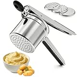 Kartoffelpresse für Kartoffelpüree mit 3 austauschbaren Sieben Kartoffelpresse Spätzlepresse für Verwendung bei Obst Gemüse und Kartoffeln