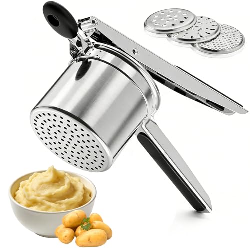 Kartoffelpresse für Kartoffelpüree mit 3 austauschbaren Sieben Kartoffelpresse Spätzlepresse für...