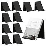 10 Stück Buchständer Acryl, Buchaufsteller 13x11,5x10cm Schräg Bücherhalter für Regal Klein Bücher Ständer Bücherstütze für Fotos Büchern Bilderalben Kunsthandwerk (Schwarz)