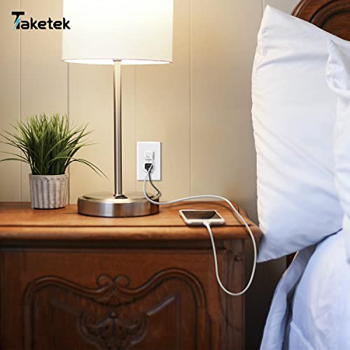 Taketek Duplex Outlet Covers, Wall Plate For Outlets, Electrical Outlet Cover Plates, Dual Receptacle Outlet Faceplate, Switch Plates And Outlet Covers, Electric Socket Plug Covers, White, 10 Pack #TOP5