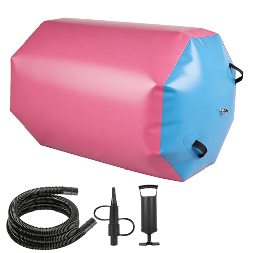 Barril de gimnasia inflable con bomba para entrenamiento de backhandspring yoga, animadoras, uso doméstico, gimnasio, 70 cm de profundidad x 90 cm de alto