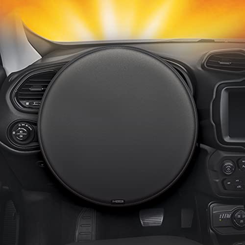 Plasticolor 008410R01 Weatherpro All Black Steering Wheel Cover Sunshade #TOP3