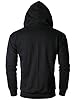 OHOO Men's Zip Up Hoodie Lightweight Sweatshirt Full Zip Hooded Jacket, Dcf102-black (Inside Pocket), L #2