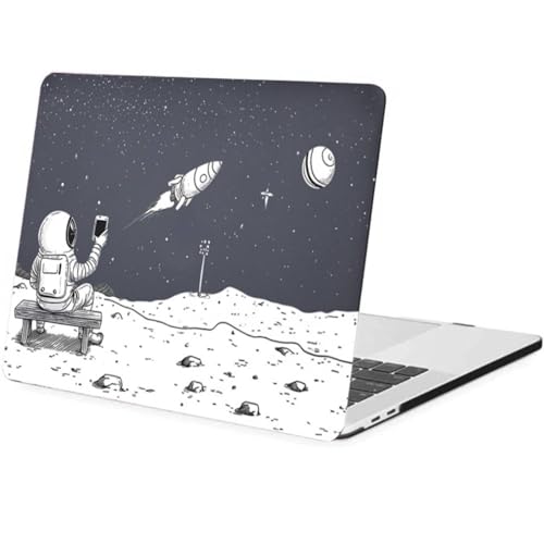 Coque rigide MacBook Air 15 avec motif astronaute et découpe Touch ID précise M4 M3