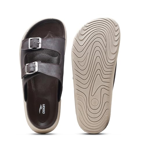 Image of ASIAN Medisol-03 Men's Orthopedic Comfort Slippers | Soft Cushion Footbed, Dual Adjustable Buckle Straps, Lightweight Anti-Skid Sole, Stylish Sandals