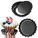 6 Piezas Quiche Tart Pan, Moldes de Horno para Tartaletas con Base Extraíble, 10 cm Tart Pie Plato Sarté, Sartenes Quiche para Quiche Hornear Pastel Individuales Reposteria
