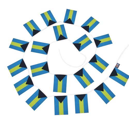Image of AZ FLAG Bahamas 6 meters BUNTING Flag 20 flags 9'' x 6'' - Bahamian STRING flags 15 x 21 cm