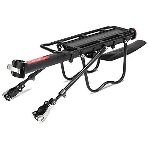 ThreeH Portabicicletas Trasero con Tablero de Guardabarros Capacidad de 110 lbs/50 kgs Ajustable Se Adapta a la mayoría de Las Bicicletas de montaña de 26 29