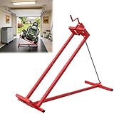 【La Tracteurs Autoportés Facile à Utiliser Lift】Il suffit de faire glisser les roues du tracteur/de la tondeuse dans le pont élévateur et de les fixer en position. Si la carrosserie doit être soulevée, il suffit de tourner la manivelle de la broche dans le sens des aiguilles d'une montre. Avec une capacité de charge maximale de 400KG, le pont élévateur garantit stabilité et sécurité lors de la manipulation des véhicules.