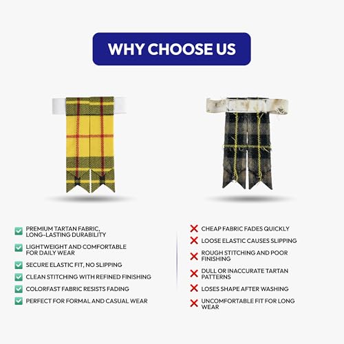 Image of Scottish Tartan Kilt Flashes with Elastic Adjusters
