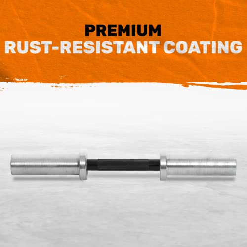 Bells Of Steel Loadable Olympic Dumbbell Handle, Weight Plates Handle - Bright And Black Zinc-Coated, Brass Bushings, Knurled Dumbbell Grips - 28 Mm Diameter Dumbbell Bar, 200 Lb Weight Capacity #TOP2