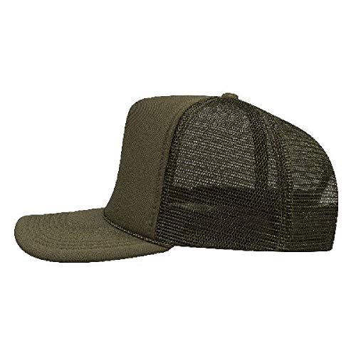Otto Polyester Foam Front 5 Panel High Crown Mesh Back Trucker Hat - Ol. Green #TOP4