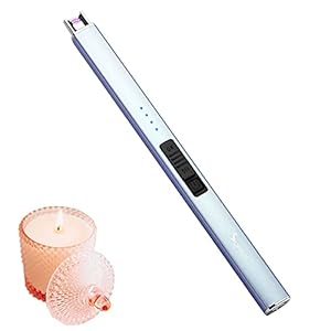 SUPRUS Elektrische aansteker, lichtboog, winddicht, vlamloos, USB-aansteker, oplaadbare aansteker met veiligheidsslot voor kaarsen, BBQ, camping (blauw)