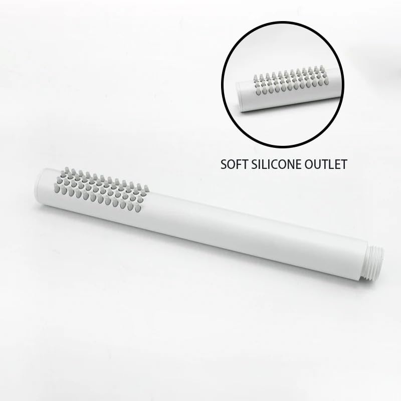 Potente soffione doccia a mano in ottone spazzolato dorato ad alta pressione con tubo bianco Soffione doccia per il massimo relax