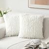 Volcanics Faux Fur Pillow Covers 18x18 (Set Of 2) – Plush Striped Decorative Cushion Cases With Velvet Back - View #3