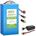 VATOSO 48V20Ah Lithium Rechargeable Battery with 30A BMS,with Charger and Connector, for 48V 100-1000W Devices Solar Storage and DIY Projects