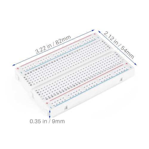 Image of ELEGOO 6PCS 400 Point Breadboard Kit Solderless Breadboards for Arduino Project Small Bread Board Electronics for Circuits PCB Prototype Board