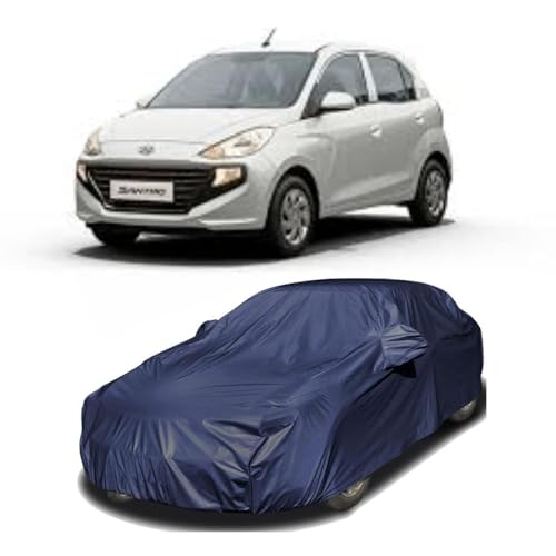 Image of Car Body Cover Compatible with Hyundai Santro | Water, Dust & UV Protection | Mirror Pockets | Elastic Grip | Triple Stitch Santro Car Cover (Blue)