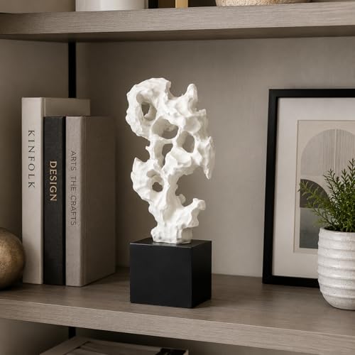 Escultura Abstracta Moderna 11.8" Resina Negra y Blanca miniatura 5