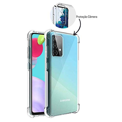 Capa Antishock Reforçada Nas Bordas Samsung A52 Tela 6.5 + 01 Película De Vidro 3D Cobre 100% Tela,