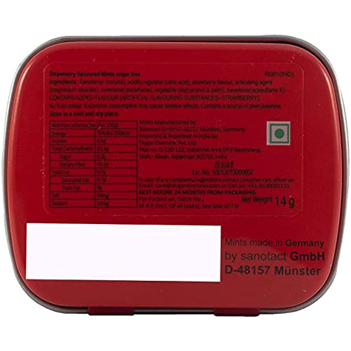 Image of Impact Products Sugar Free Mints Strawberry 14g - Pack of 12, 168 g