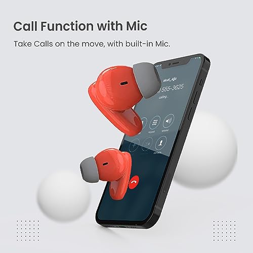 Image of VARNI Big-B Earbuds with 80Hrs Playtime,Touch Control, Lighting Fast Charging,IPX5 Bluetooth Headset (Black, True Wireless) (Red)