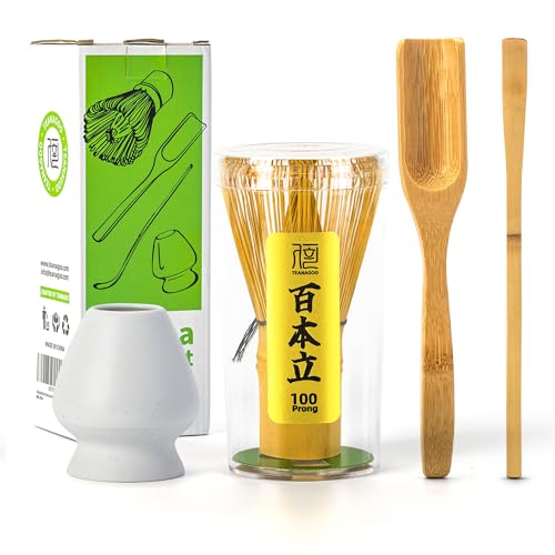 TEANAGOO Japanese Matcha Ceremony Accessory, Matcha Whisk (Chasen), Traditional Scoop