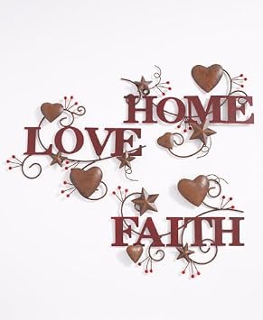 The Lakeside Collection 3-Pc. Hearts and Stars Metal Wall Decor - Words