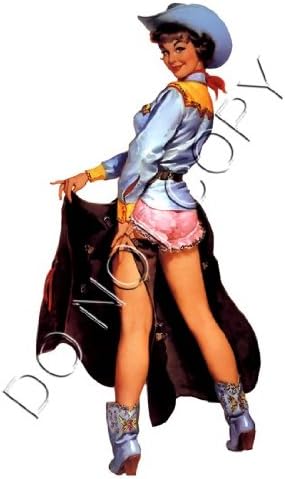 Amazon.com: Pinup Cowgirl Naked in Panties and Chaps Decal s170