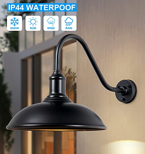 Image of 18 inch Large Barn Light with Gooseneck, Outdoor /Indoor Wall Mounted, Industrial Exteior Waterproof Light Fixture for Farm, Warehouse, Storefront, Sign Lighting