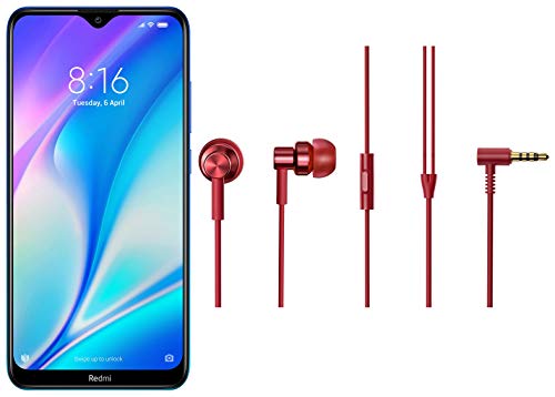 Redmi 8A Dual (Sea Blue, 3GB RAM, 32GB Storage) Earphone red
