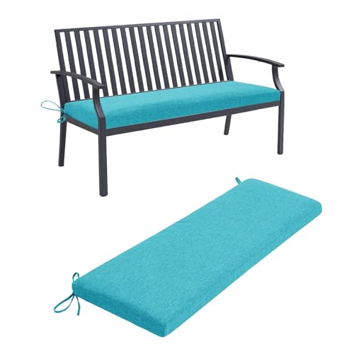 Coussin de banc extérieur bleu clair 170x40 résistant UV épaisseur 5cm
