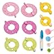 9 Stück Pompom Maker Set, 8 Stück 4 Größen Pom Pom Makers mit Kleinen Schneideschere, DIY Bommel Maker Fluff Ball Weaver Nadel für DIY Handwerk, Hüte, Puppen, Dekoration