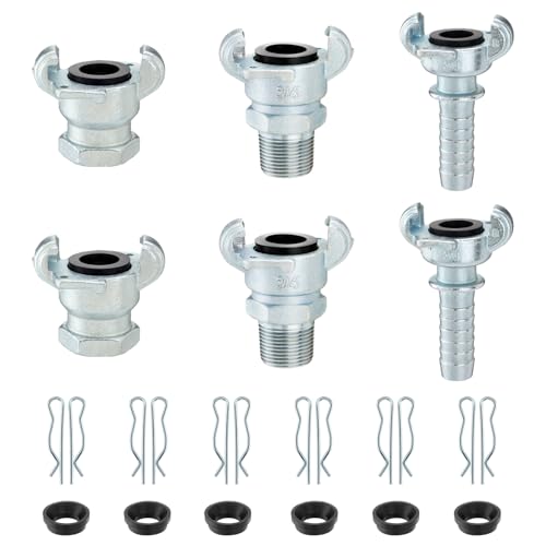 Venussar 6PCS 3/4'' NPT Iron Air Hose Fitting, Universal Coupling Chicago Fitting 3/4'' for Male End, Female End, Hose End by Venussar - Used condition - US$22.39