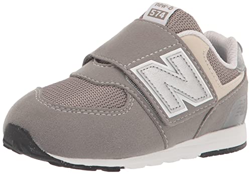 New Balance Boys 574 New-B V1 Hook & Loop Sneaker, Rain Cloud/Silver Metallic, 8 Toddler US by New Balance - Used condition - CA$42.69