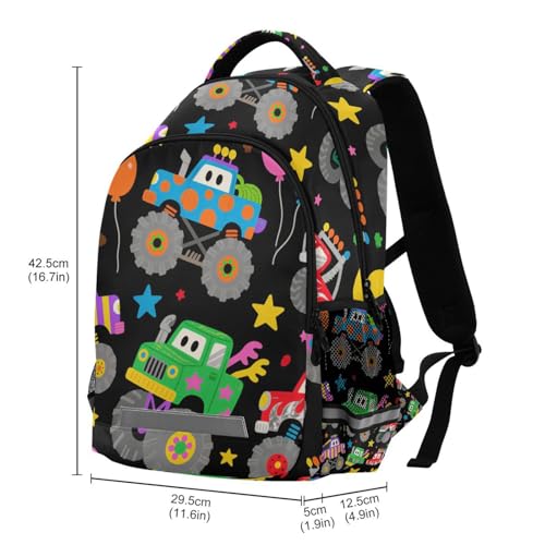 KLL Cartoon Colored Cute Cars Designed personal backpack for kids with chest clip books bag for 10-12 year old mochilitas para ni?os3