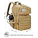 LHI Military Tactical Backpack for Men and Women 45L Army 3 Days Assault Pack Bag Large Rucksack with Molle System - Khaki