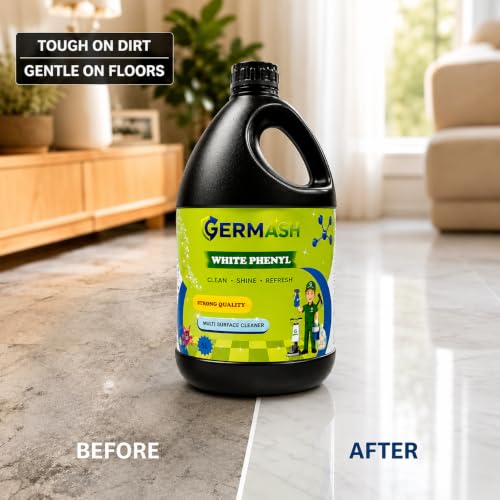 Image of Premium White Floor Cleaner Disinfectant Phenyl Liquid Surface Cleaner for Hospitals, Homes, Offices & Commercial Use Removes Dirt, Stains & Germs - 1 L