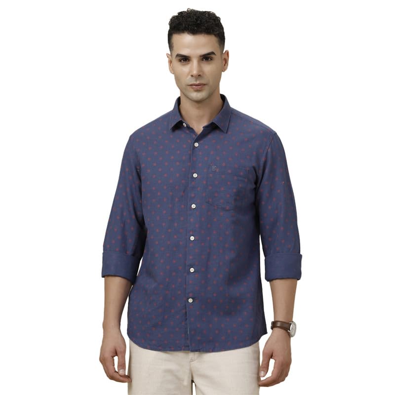 linen club Men's Linen Rich Printed Contemporary Fit Full Sleeve Casual Shirt-picture-26
