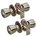 Master Lock TUO0105T Tulip Knob Keyed Entry Door Lock Twin Pack Door Knob, Antique Brass