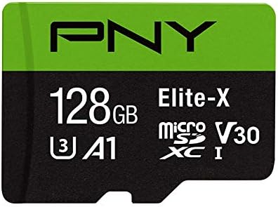 PNY 128GB Elite-X Class 10 U3 V30 microSDXC Flash Memory Card - 100MB/s, Class 10, U3, V30, A1, 4K UHD, Full HD, UHS-I, microSD