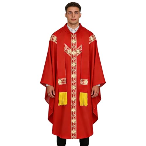 Peignoir de clergé pour homme avec ruban brodé pour célébrations