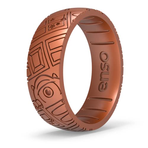Enso Rings Disney Pixar Collection - Classic Etched Silicone Rings - Comfortable and Flexible Design - Doors, Doors, Doors - Copper - 10
