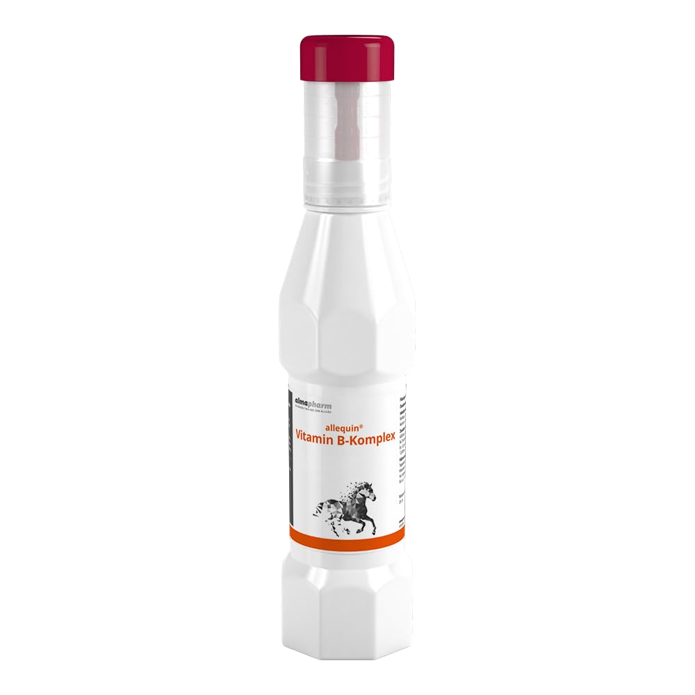 almapharm allequin Vitamina B Complesso | Confezione doppia | 2 x 300 ml | Mangime liquido complementare per cavalli | Per carenza di vitamina B