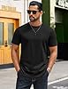 COOFANDY Men's T Shirt 100% Cotton Heavyweight Short Sleeve Crew Neck Tee Basic Plain Tops Regular Fit Black 3XL #2