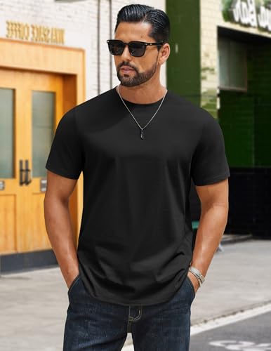 Image of COOFANDY Mens Tshirts 100% Cotton Big Tall T Shirts Basic Tees Plain T Shirts