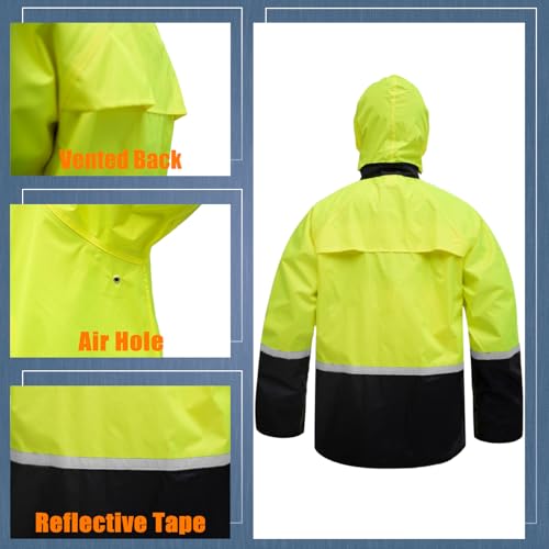 RainRider Waterproof Breathable Suits for Men - Durable Oxford Rain Jacket Coat With Pants3