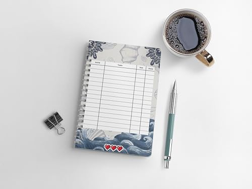 Image of zenithink Wave Aesthetic Wiro Journal Notebook | 80 gsm Paper With 350GSM Hard Cover | Unruled | Pages - 160 | A5 Size | Wiro Binding | Versatile for School, Home & Office